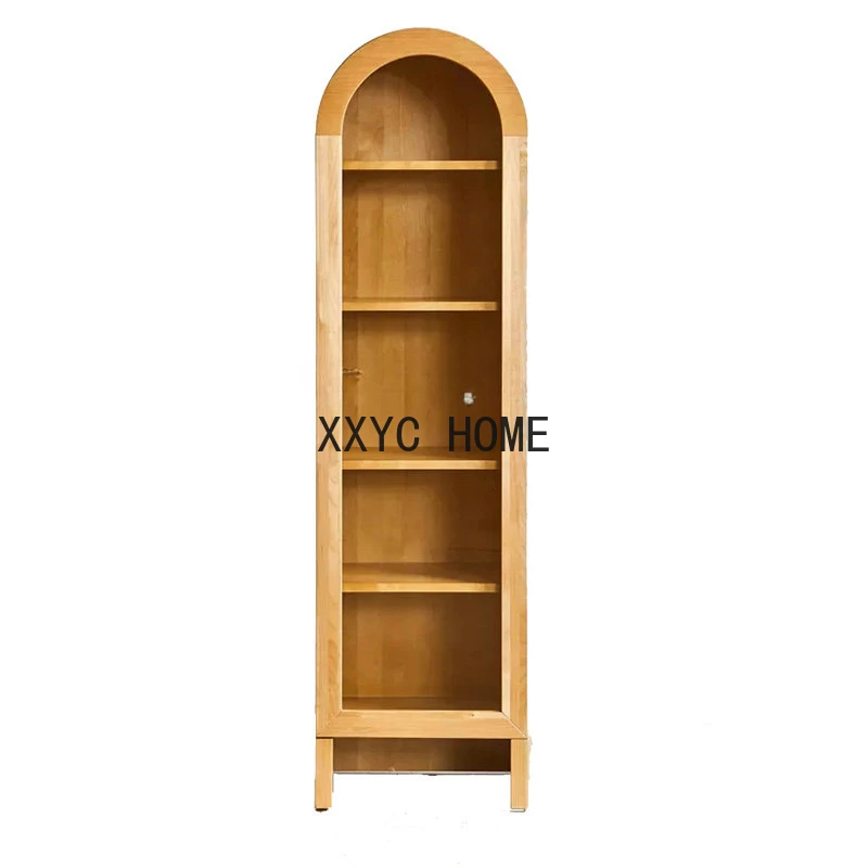 Simple Modern Single Door Arch Bookcase Multi-Layer Display Cabinet Showcase Bedroom Storage Wine Cabinet