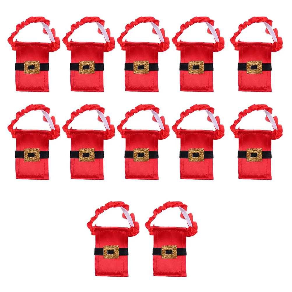 

12Pcs Santa Costume Wine Glass Covers Christmas Bottle Decoration Elastic Band Holiday Table Party Supplies Wine Glass Cover