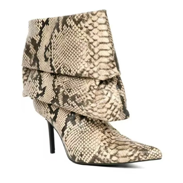 

Женские ботильоны с напуском, острый носок, каблук-шпилька, шикарный смелый дизайн для вечерних прогулок, осень/зима, модный вид