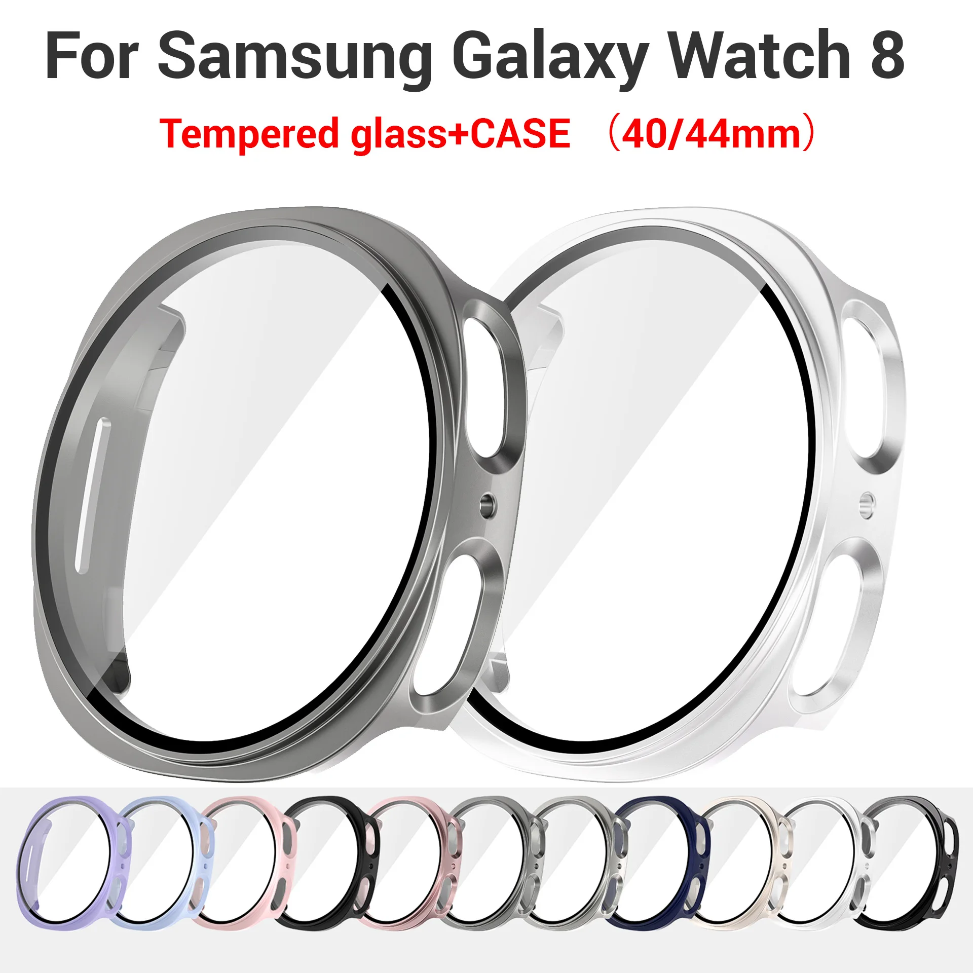 1/3pc Glass+Cover For Samsung Galaxy Watch 8 40/44mm Screen Protector Shell Case Anti-scratch Bumper Galaxy Watch 8 Classic