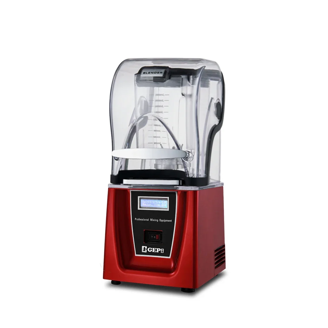 Commercial Smoothie Blender with Soundproof Enclosure Electric Variable Speed Smoothie Blender