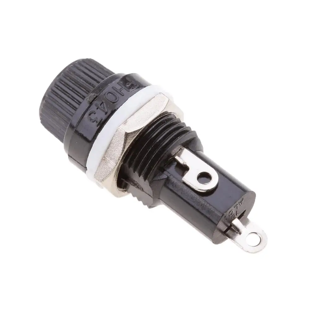 5pcs Panel Mounted Screw Glass 5x20mm Fuse Holder Black Car/Truck/Boat image 6