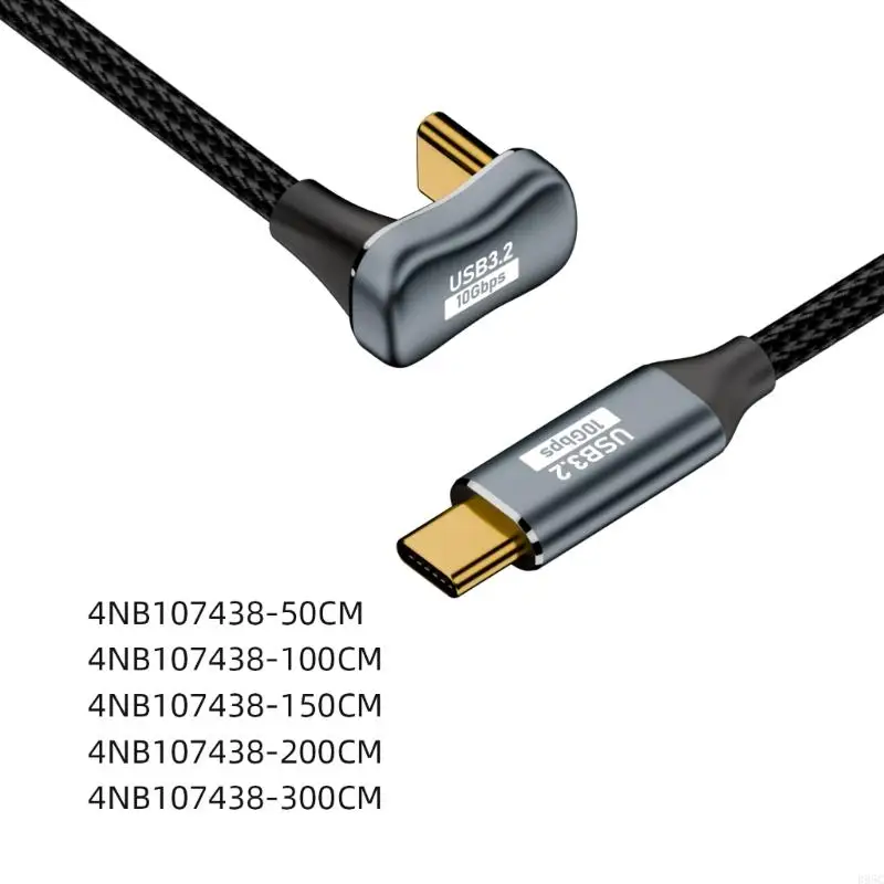 B95C Double End Type C Fast Charging Cable Male to Male Ushaped USB C Data Cord 10Gbps for Phone 15 Series Smartphones