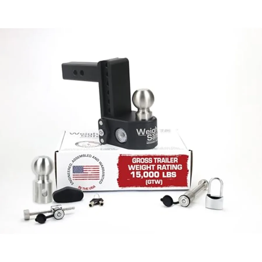 

Стальной низкопрофильный фаркоп для 2 прицепных фаркопов - регулируемое шаровое крепление с 2 шаровыми головками - низкопрофильный, 6-точечный, 15 000 фунтов общего грузоподъемности - в комплекте 4 крепления