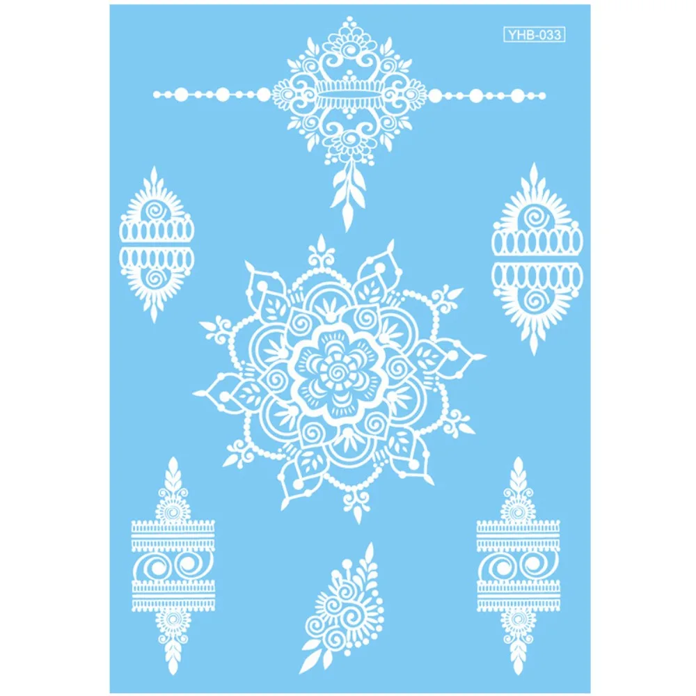 

Waterproof White Tattoo Stickers Lace Flower Long-lasting Temporary Tattoo Stickers Ethnic Style Body Art Tattoo Festival