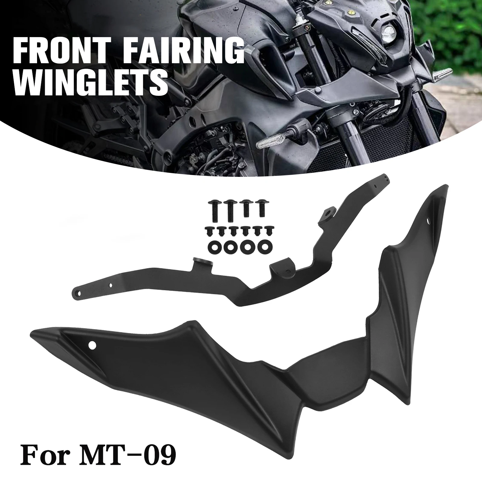 For Yamaha MT-09 SP MT09 MT 09 2021-2024 Front Downforce Spoiler Naked Frontal Spoilers Winglet Aerodynamic Wing Deflector Kit