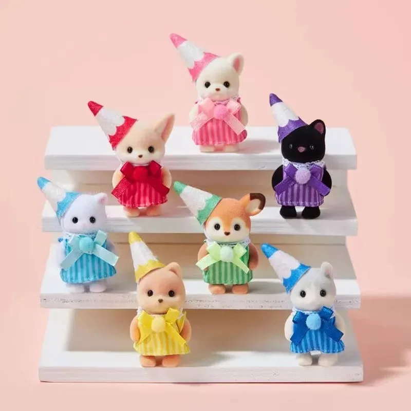 Original SYLVANIAN FAMILIES Pencil Colorful Baby Suit Limit Toys Flocking Doll Ternurines Ornament Custom Birthday Toy Gifts