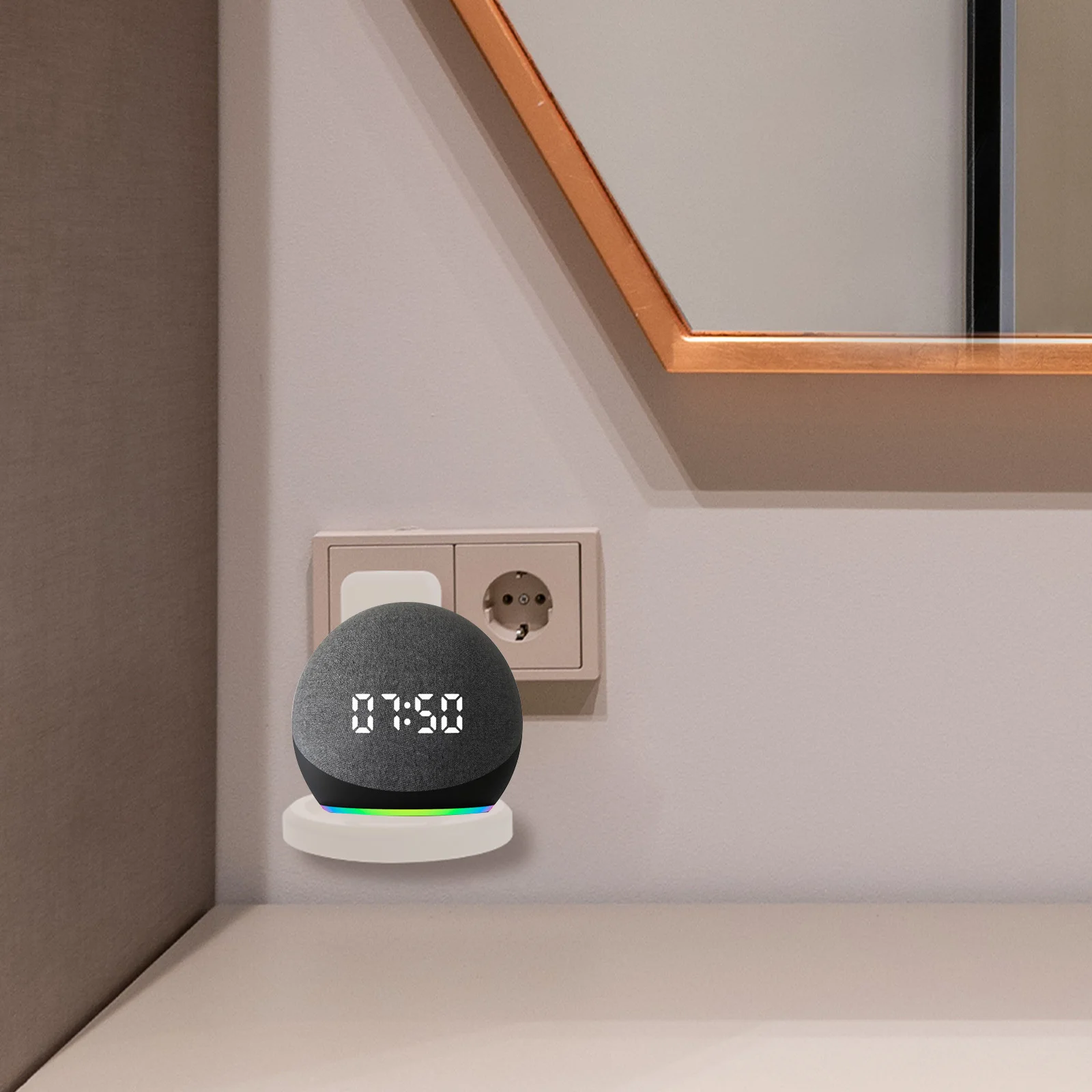 

1Pcs Wall-Mounted Smart Speaker Rack Punch-Free Foldable Holder Stable Storage Bracket Compatible for Echo Home