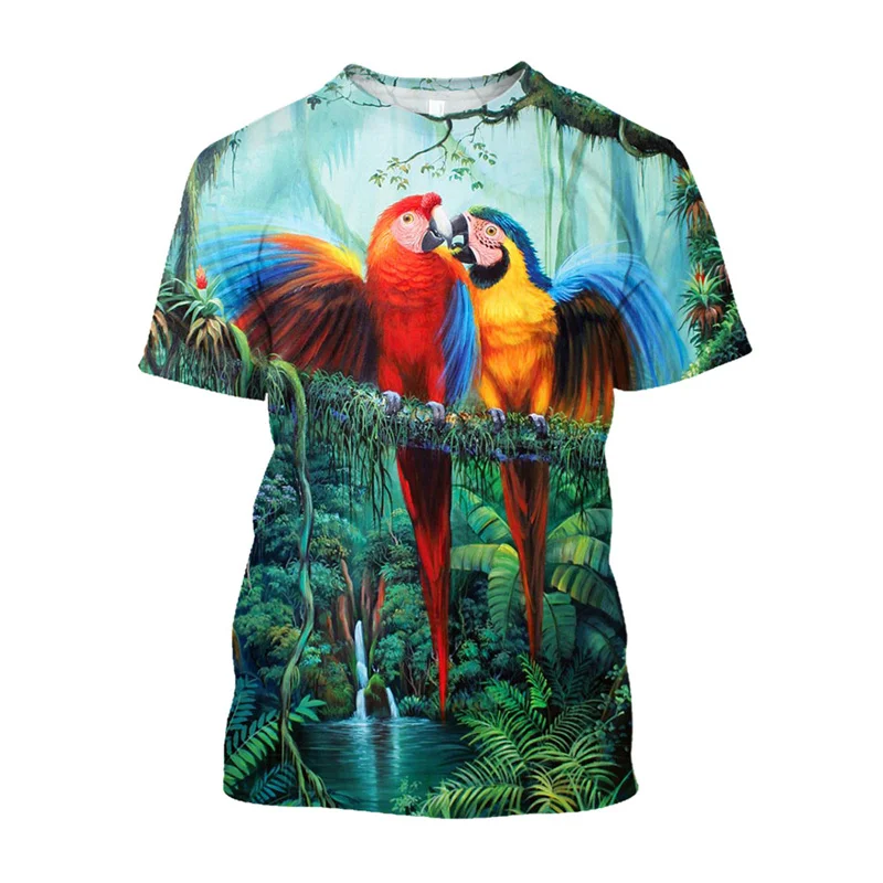 

3D Printed Cute Animal Parrots T Shirt Psittaciformes Graphic T-shirts For Men Kid Fashion Funny Harajuku Top Clothes Tee Shirts