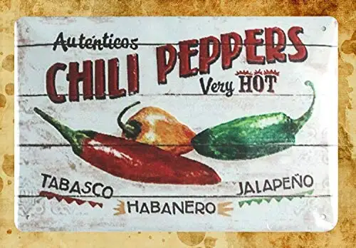 Shop Wall Decor Chili Peppers Very Hot Tin Metal Sign