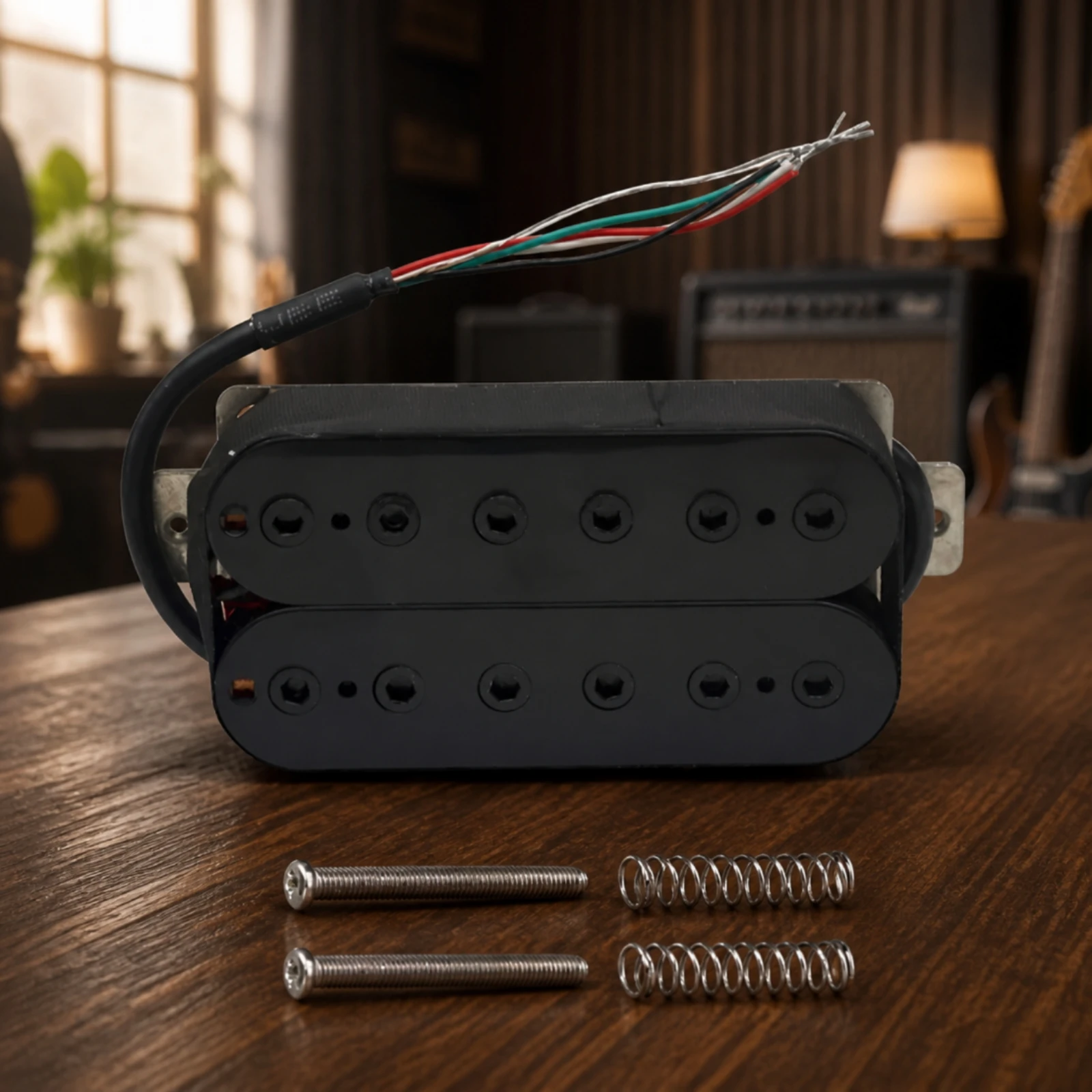 Humbucker Pickup with Screws Dual Coil Electric Guitar Pickup Alnico 5 Four-Conductor for Guitarists