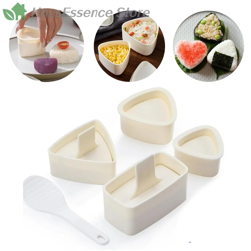 ※DIY Sushi Mold Maker New Food Press Non Stick Rectangular Triangle Sushi Kit Japanese Tools Kitchen Bento Onigiri Rice B