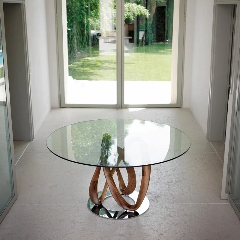 #Round Restaurant Dining Table Center Desk Center Conference Coffee Dining Table Nordic Picnic Muebles Living Room Furniture