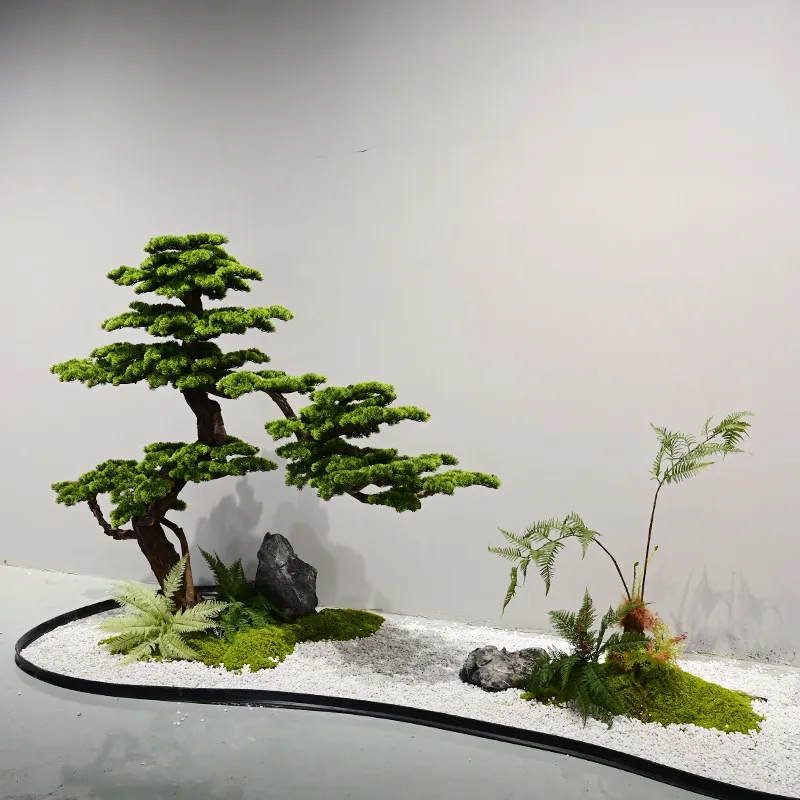 Simulated Welcome Pine Artificial Tree Green Plant Lohan Pine Masson Faux Beauty  Indoor Landscape Home Decor