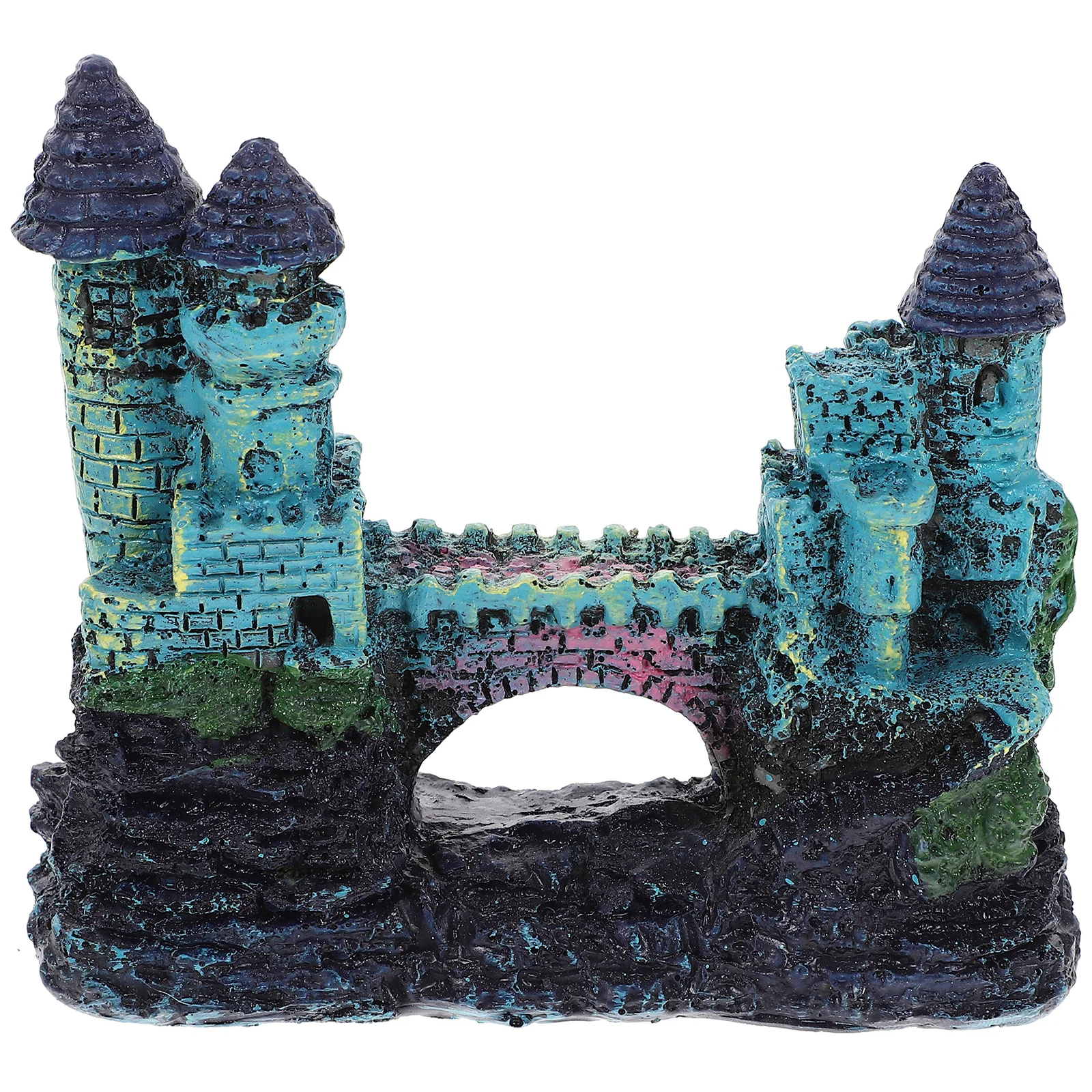 

Resin Castle Aquariums Ornament Villa Shape Hide Cave Rockery Shelter Landscaping Habitat Natural Fish Tank Decoration