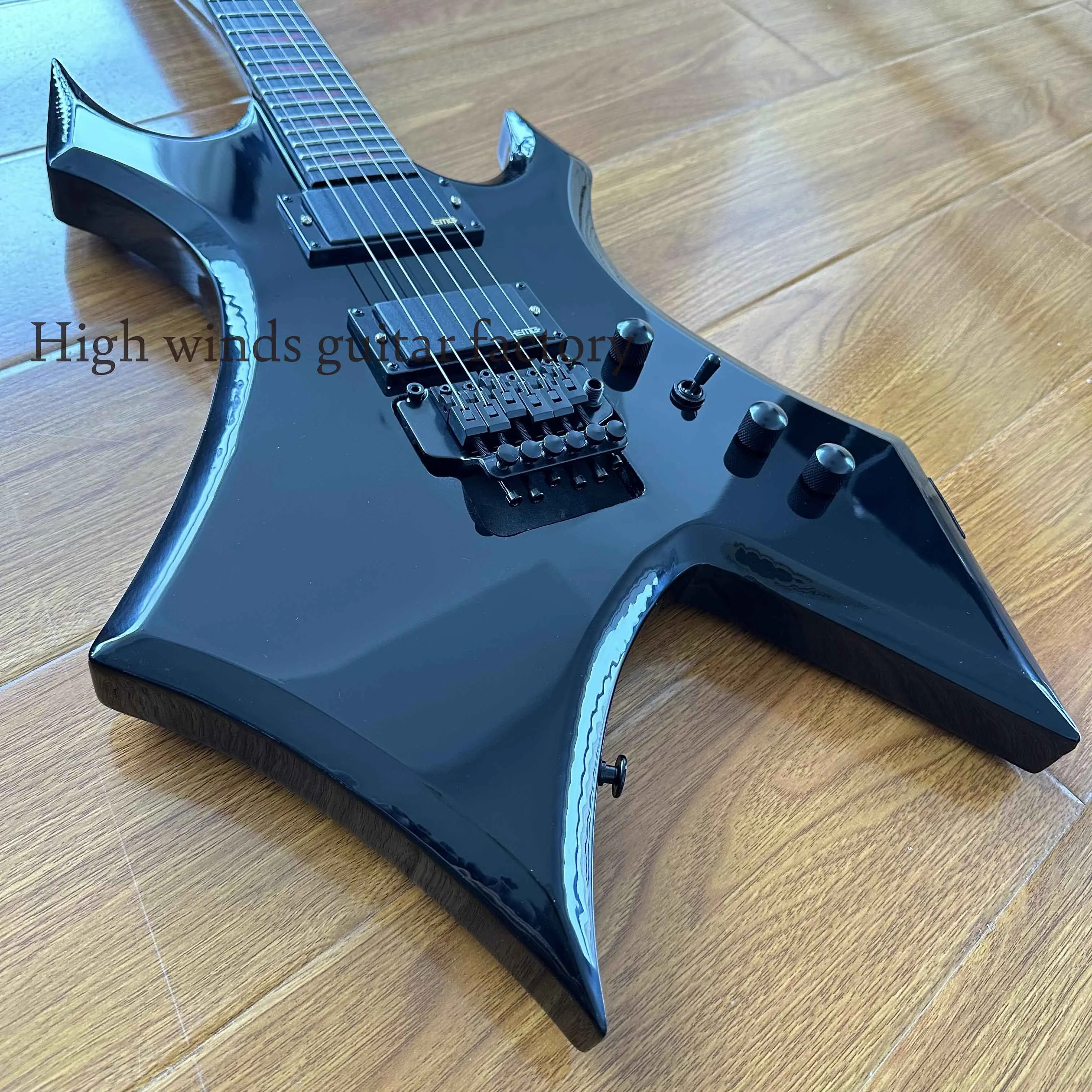 Black Warlock Extreme Electric Guitar Black Fretboard HH Pickup FR Bridge