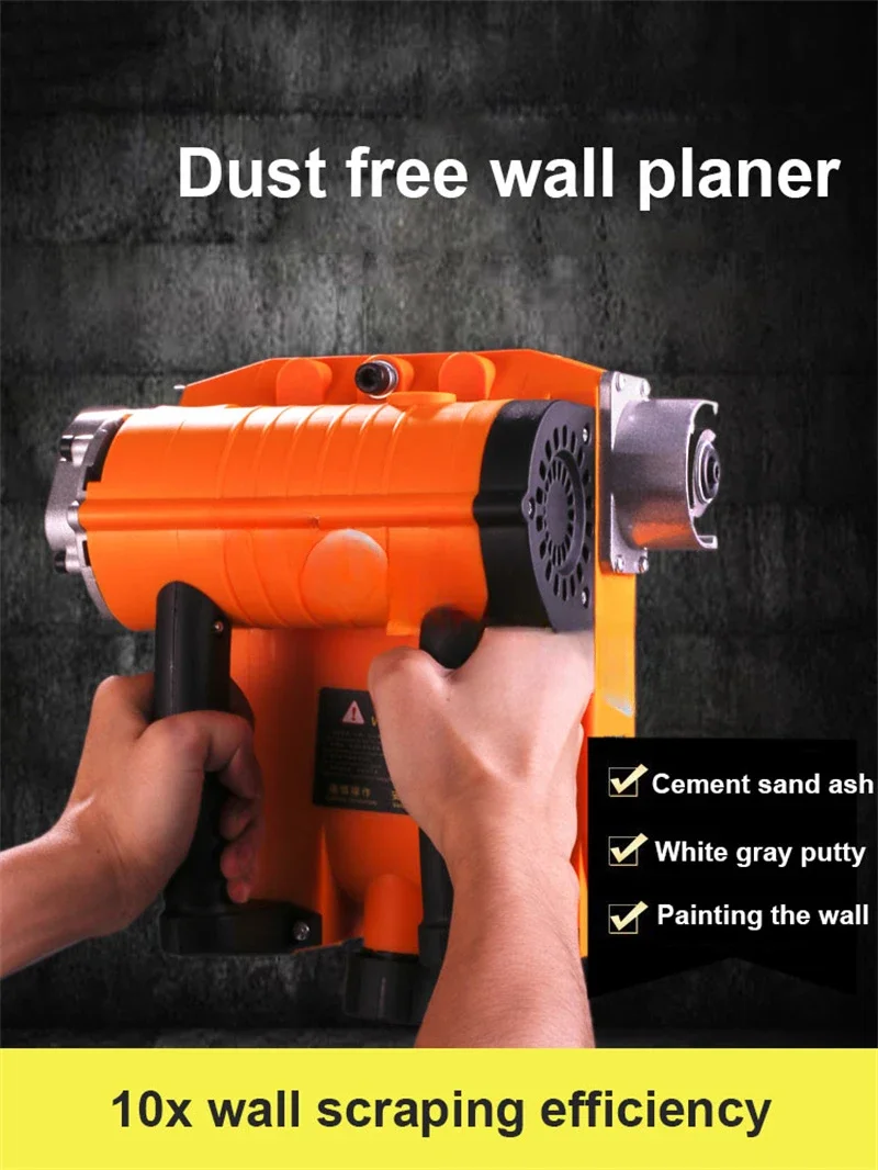 Dust-Free Wall Planing Machine Electric Cement White Gray Wall Shovel Planer Old Wall Renovation Putty Peeled Tools 220V