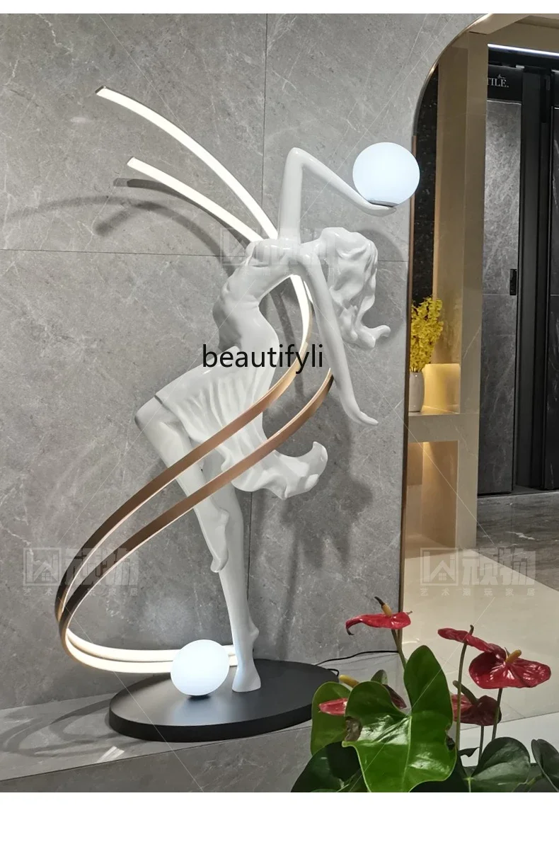 

Italian Standing Sculpture Abstract Floor Lamp Sales Office Decoration Dance Goddess Artistic Personality Big Decorations