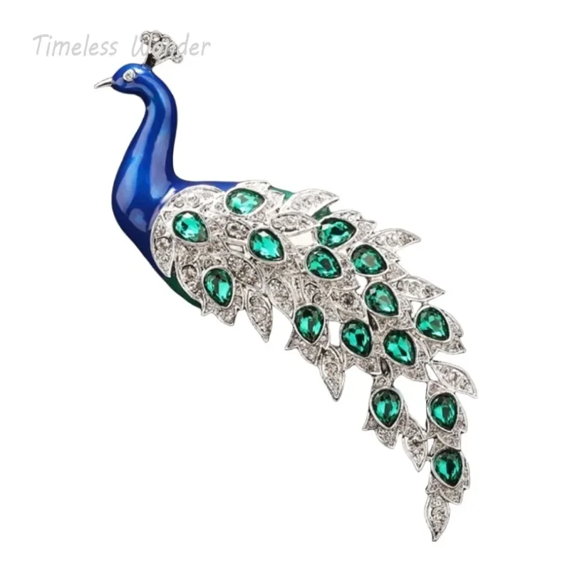 

Timeless Wonder Fancy Enamel Zircon Peacock Brooch Pins for Women Designer Jewelry Runway Rare Luxury Gift Top Rare Cute 5382