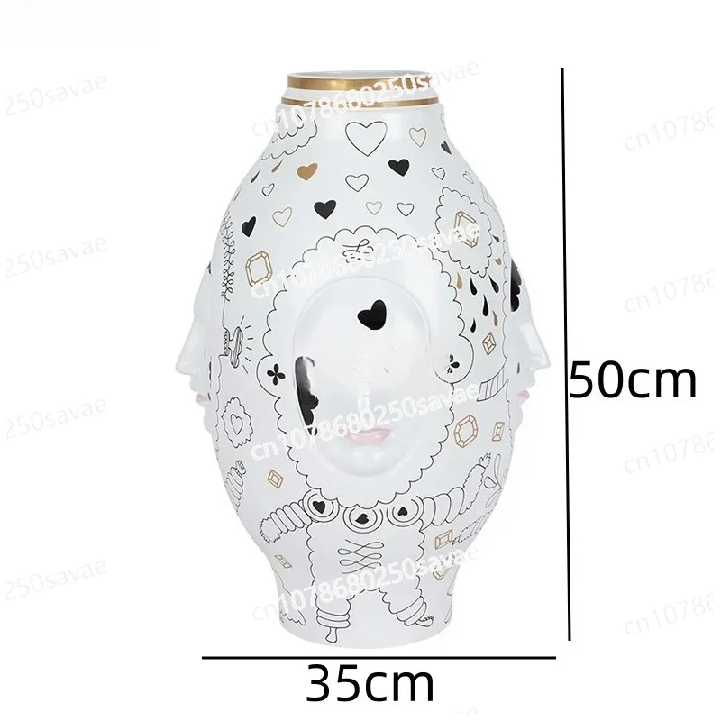 

Керамическая ваза для лица, настольная цветочная композиция, цветочный орган, большая гидропонная ваза, декоративные вазы, украшения, вазы для сушеных цветов