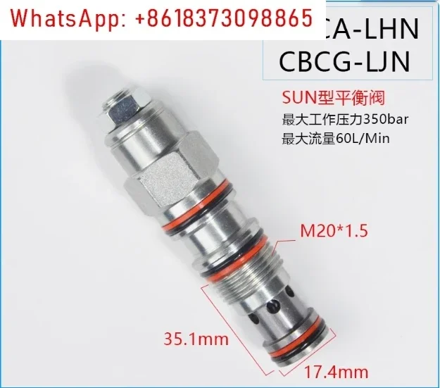 Sun Balance Valve CBCA CBCG  CBCH Counterbalance Threaded Cartridge Valve Hydraulic Valve