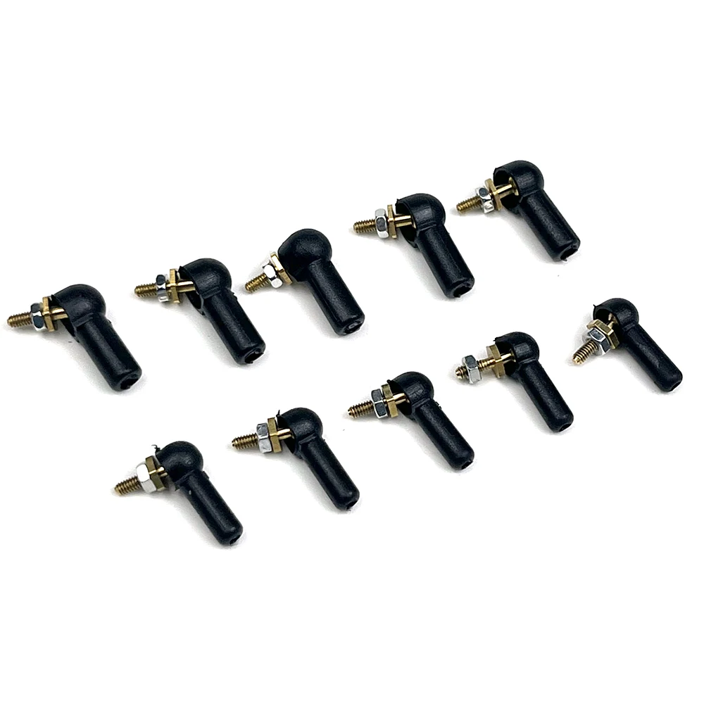 5PC M2 M3 Kugelgelenk 2mm 3mm Schwarz Verbindungsstange Kugelkopf Stecker L16/17mm Stangenende für DIY RC Benzin Boot Servo Ersatzteile