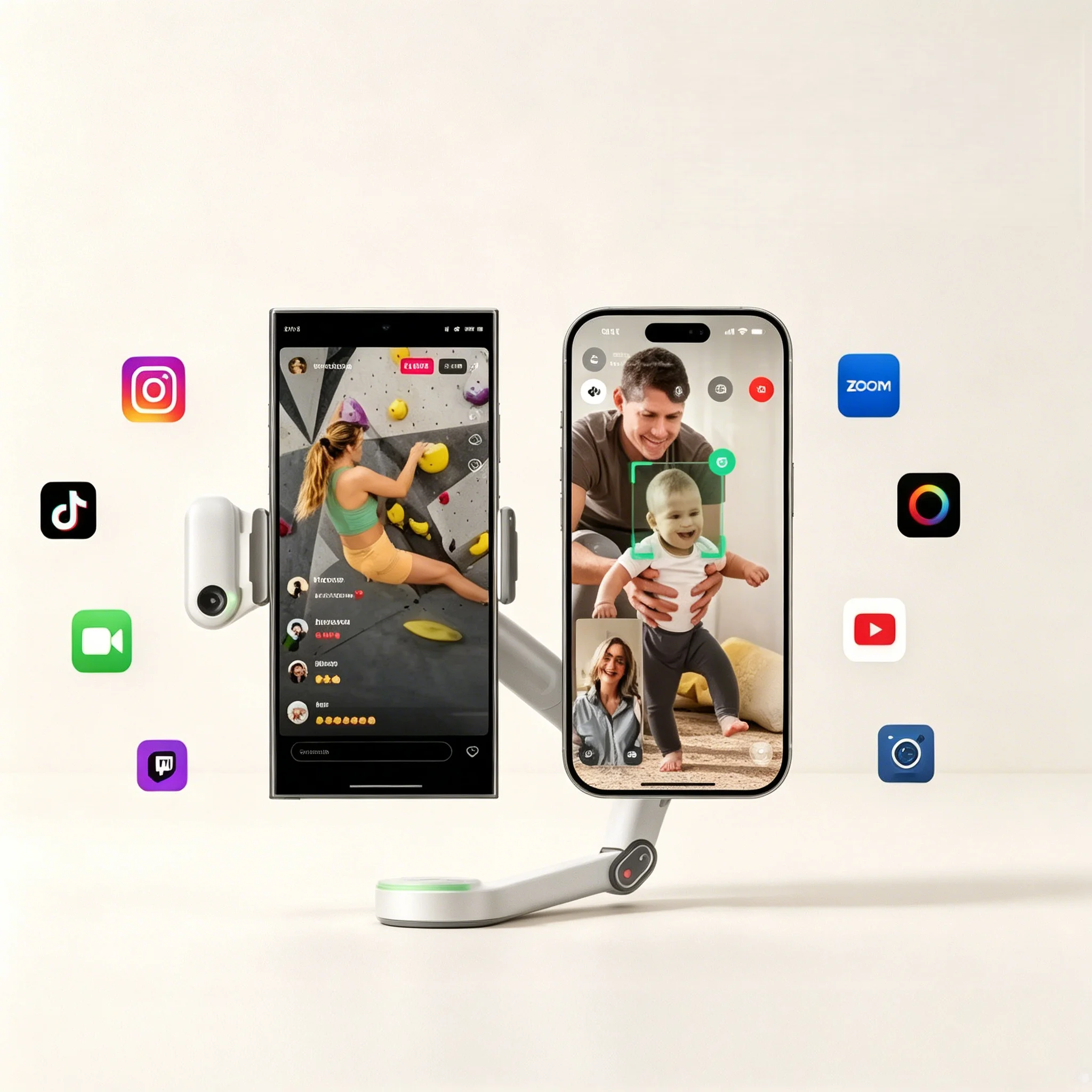 

Fill Light Smart Tracking Module, For Insta360 Flow 2 Series AI Gesture Operation, Wireless Control for iPhone & Android Phones