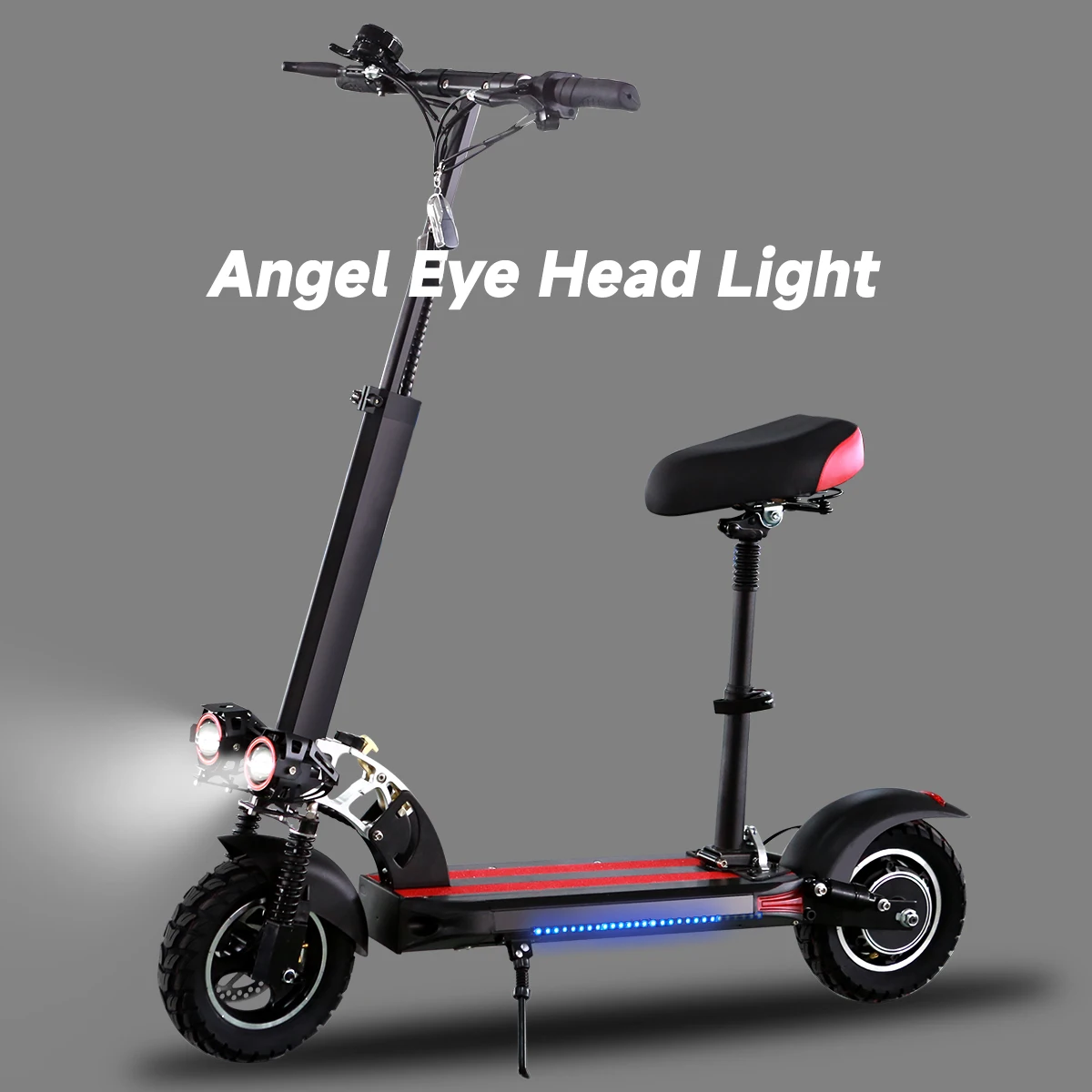 800W Powerful Electric Scooter 48V 15Ah Max Speed 50km/h 50km Range 10'' Tires Dual Shock Absorbing Folding EScooter for Adults