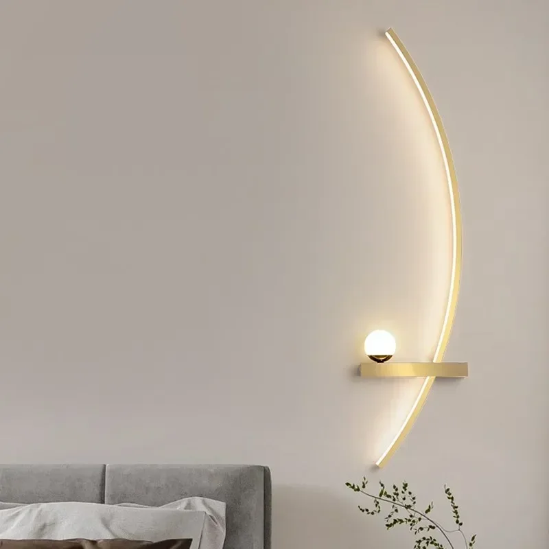 Modern LED Wall Lamp Minimalist Black Gold Decorative wall Sconce For Bedroom Bedside Study Home Indoor Lighting Lusters Lights