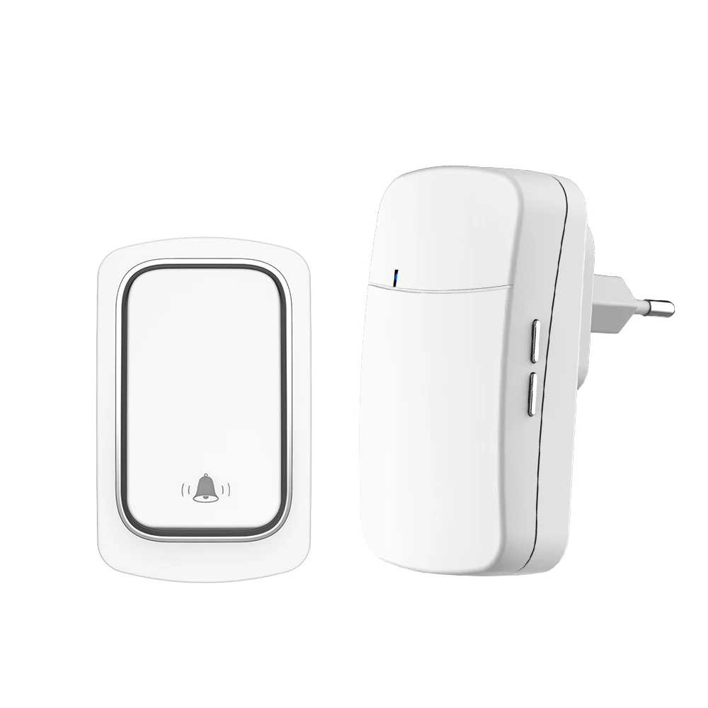 SIXWGH Draadloze Deurbel Geen Batterij nodig Waterdichte Zelfaangedreven Deurbel Sets Thuis Outdoor Kinetische Ring Chime Deurbel
