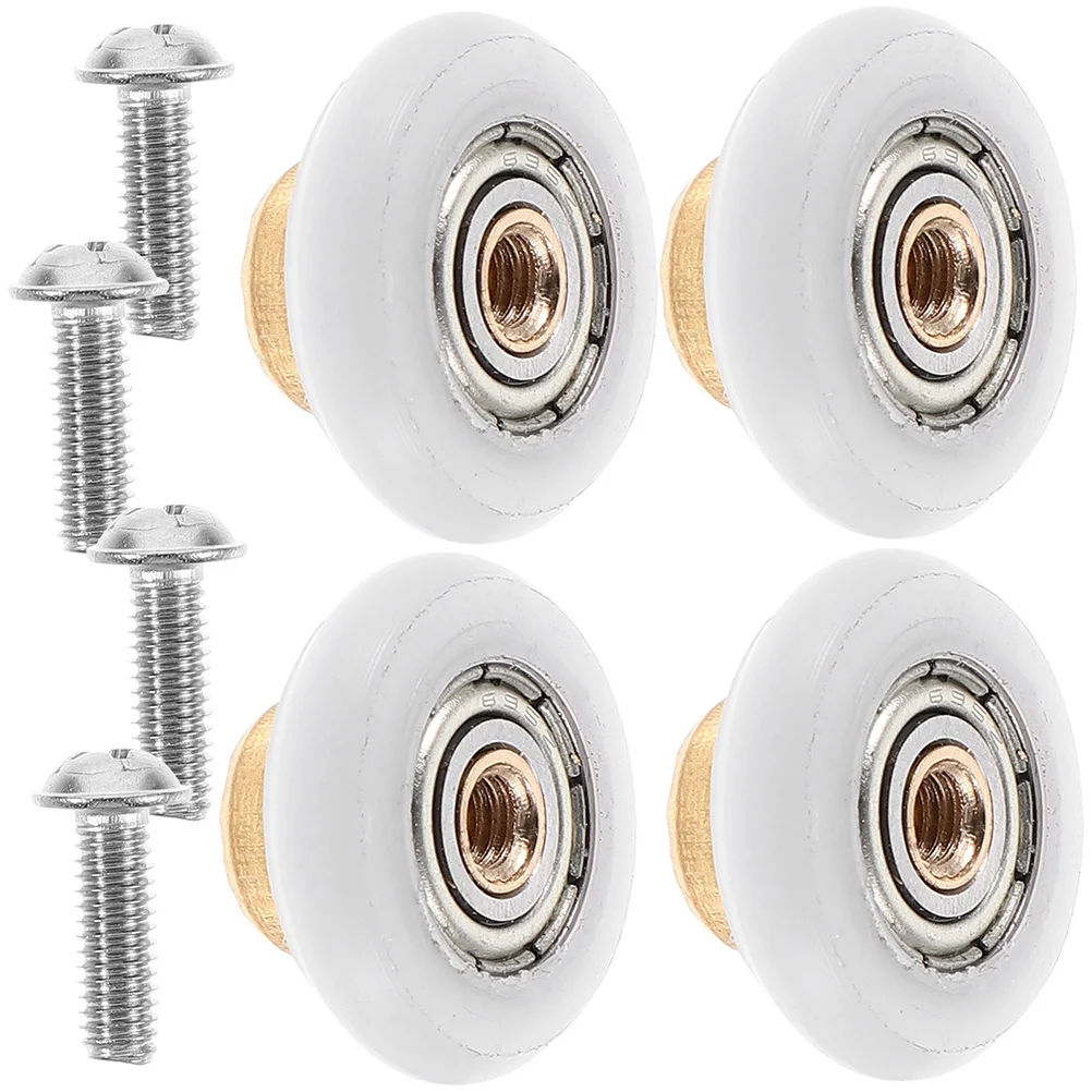 

4Pcs Shower Door Roller Replacement Sturdy Nylon and Metal Sliding Door Hardware for Modern Bathroom Upgrades Roller Wheels