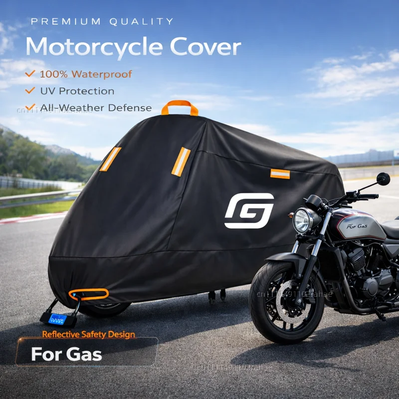 

For Gas EC300 250 120 EC Outdoor Motorcycle Cover Waterproof Thickened Polyester UV Protective Rain Dust Sun All Weather Cover