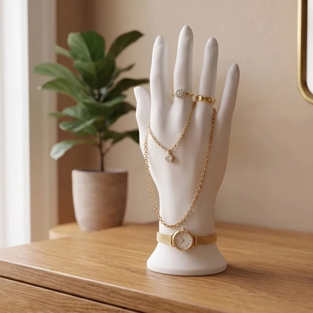 3D Printed Jewelry Display Hand Model Realistic 15cm Bracelet Holder Elegant Sturdy Ring Organizer Jewelry Photography