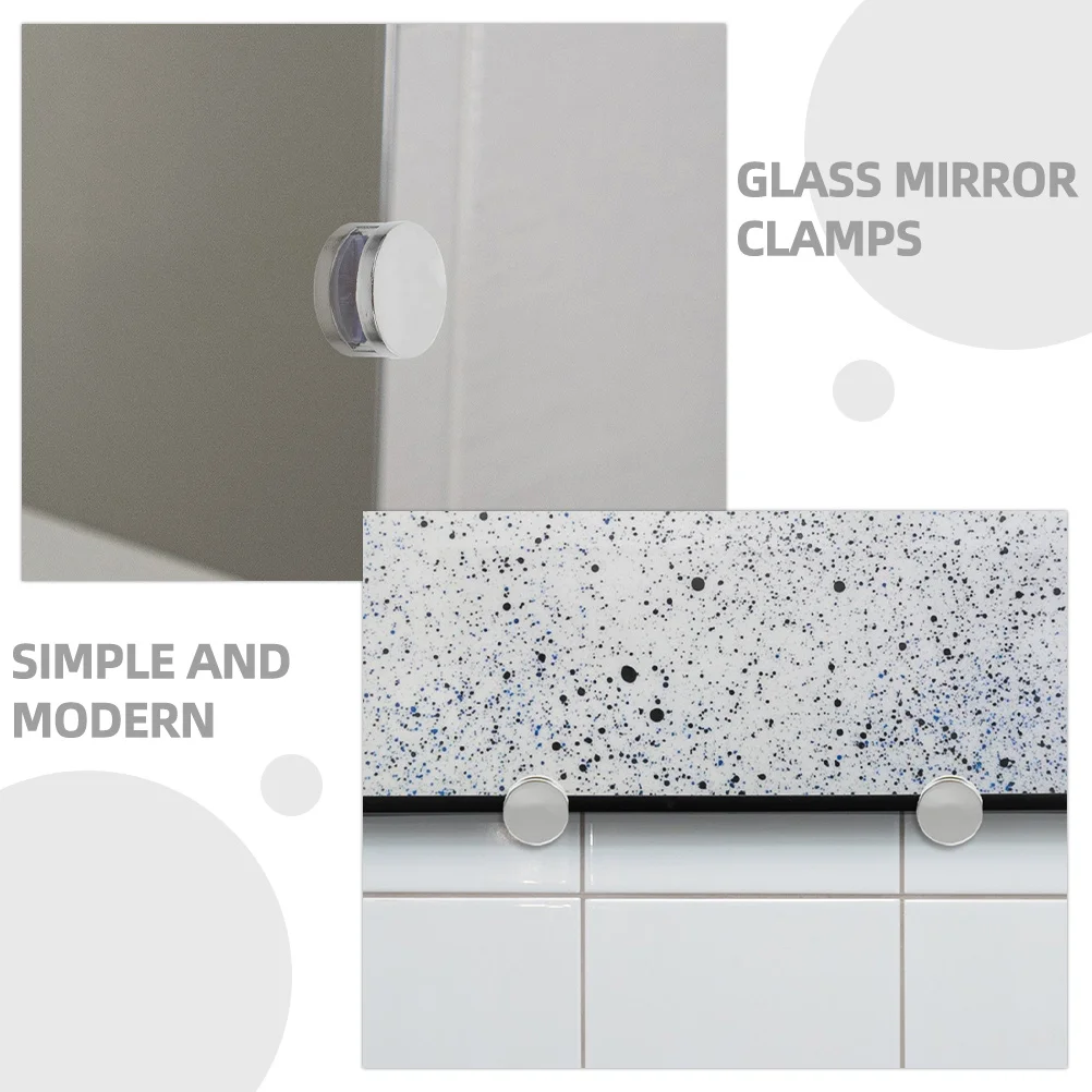 10 قطعة مقاطع مرآة سبائك الزنك الثقيلة الزجاج المشبك الحائط مرآة أصحاب بين قوسين الزجاج جدار معلق الأجهزة #1