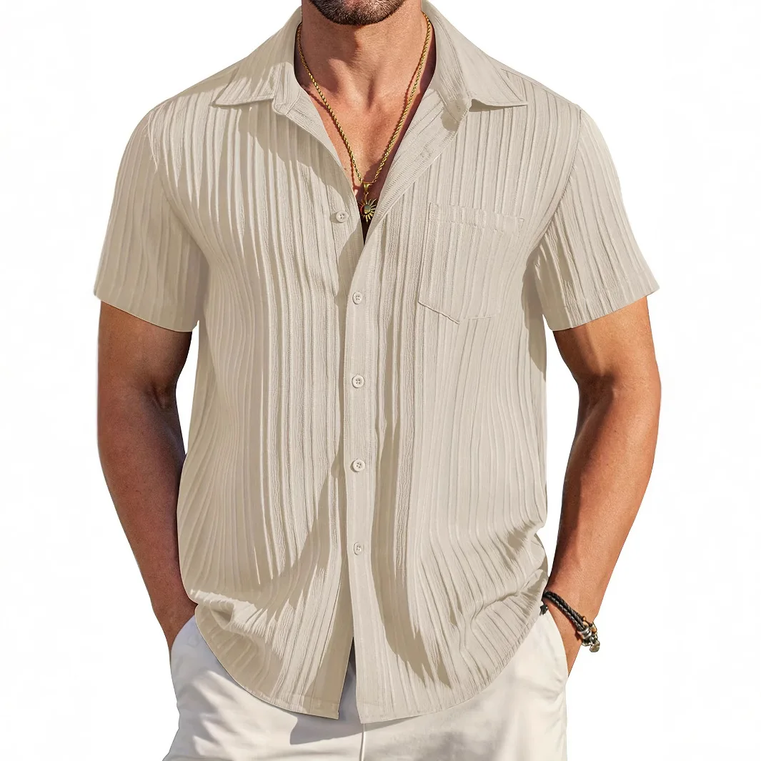 

Summer Hot-selling New Style: Fashionable, Trendy, Comfortable and Casual Men's Stylish Striped Color-blocking Business Slim-fit