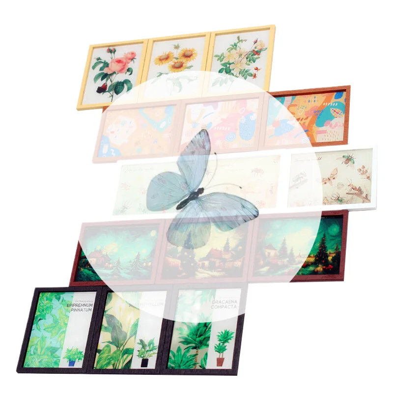 

Современный абстрактный настенный миниатюрный набор мебели своими руками для кукольного домика, набор из 3 предметов: утверждения сцены гостиной;