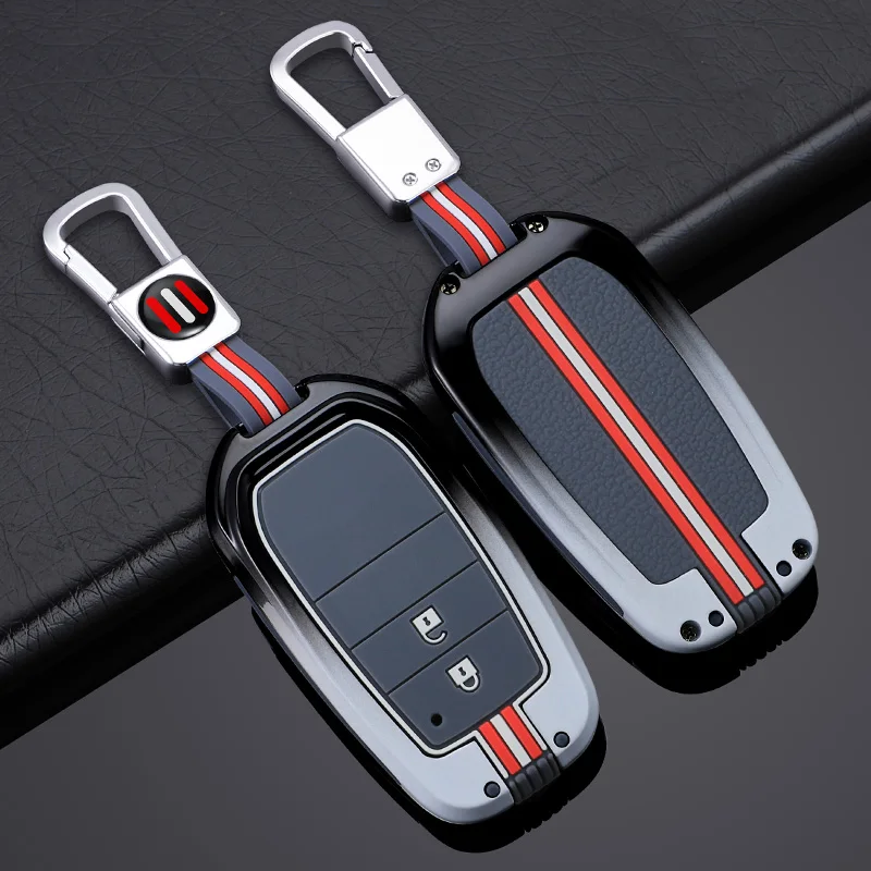 Zink legierung Autos chl üssel Abdeckung Fall für Toyota Rav4 Highland Coralla Hilux Fortuner Land Cruiser Camry Krone Schlüssel bund Zubehör