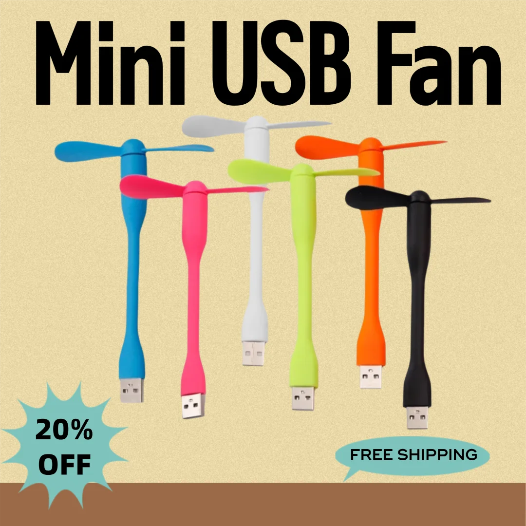 Mini USB Fan Flexible Bendable Fan For Power Bank Laptop PC AC Charger Portable Hand Cooling Fan For Computer Summer Gadget