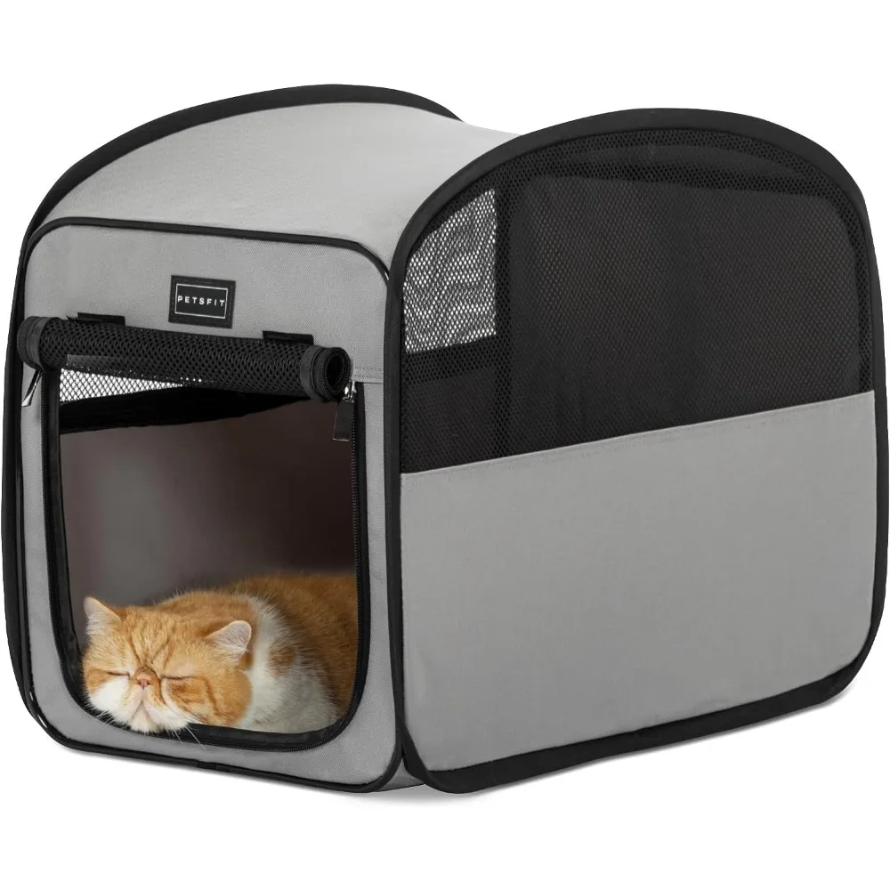 

Petsfit Portable Cat Cage Kennel for Cats Small Dogs, Waterproof Puppy Crate Soft Cat Kennel Carrier for Traveling