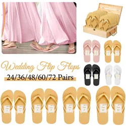 24-76 Pairs Wedding Flip Flops for Guests Wedding Sandal Favors Boda Gifts Souvenir Disposable Flip Flops for Beach Party Favor