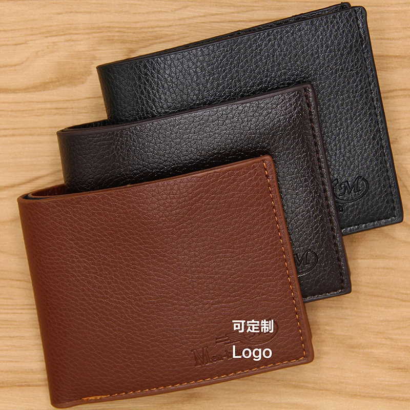 

New Simple Short Men Wallets Top Quality Zipper Coin Pocket Photo Holder Male Wallet Credit Card Holder Man Coin Purses