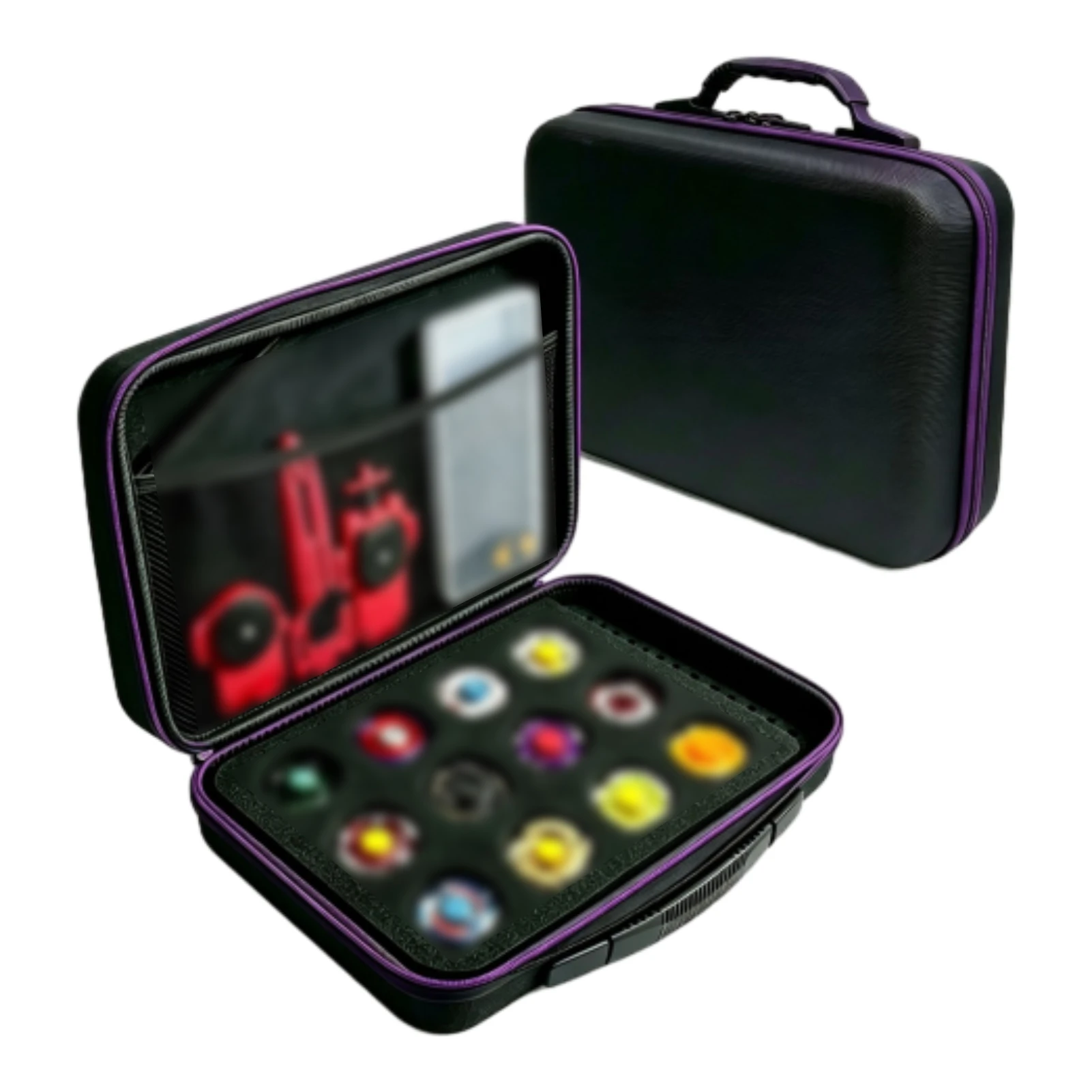 Portable Battling Top Organizer 6/12 Slot Storage Case Shockproof EVA Hard Shell Gyroscope Protective Box With Hand Strap