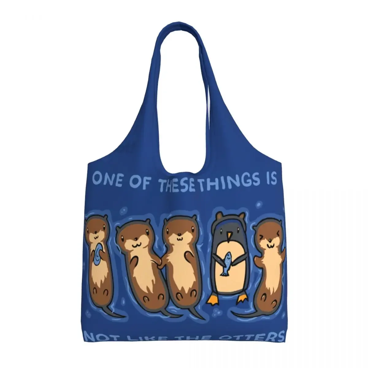 Funny Not Like The Otters Shopping Tote Bag Reusable Canvas Groceries Shoulder Shopper Bags Photography Handbag