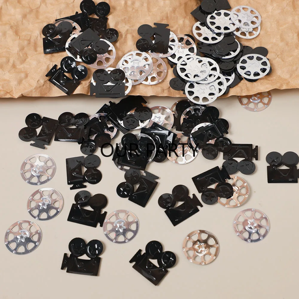 15g/bag Cinema Festival Theme Sequin Confetti Camera Film Table Scatter for Movie Night Birthday Party Decoration