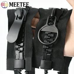 Meetee 20# Extra Large Resin Zipper Black White Open-End Zippers Coat Jacket Tent Zip Closure Repair Kit DIY Sewing Accessories