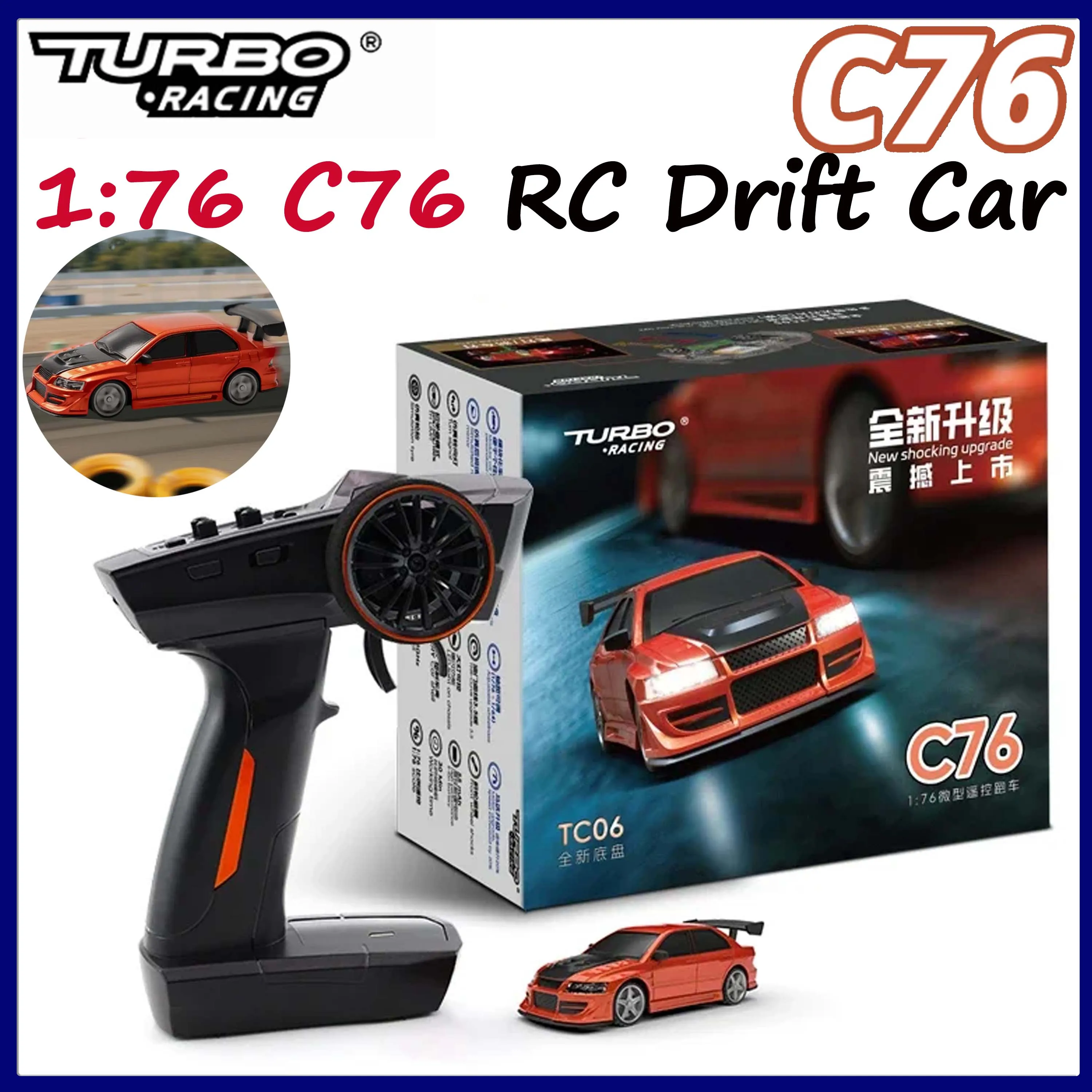 

Turbo Racing 1/76 C76 Drift Car, высокоскоростной мини-пульт дистанционного управления, дорожная портативная модель 95x50 см, трековый коврик для взрослых и детей, подарок