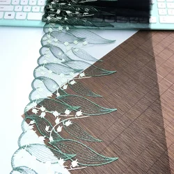 18yards Gorgeous Designer Embroidery Lace Trim Vintage Dark Green Lace Fabrics DIY Dress Sewing Crafts For wedding dress Fashion