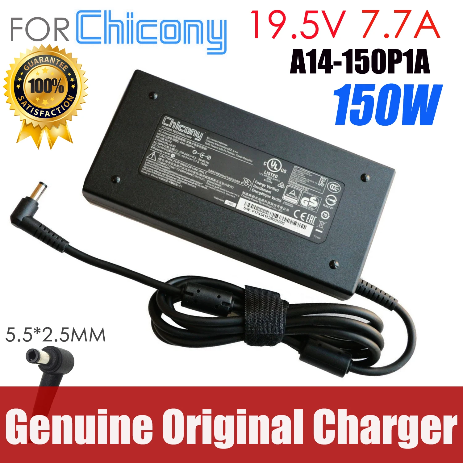 

Chicony 19.5V 7.7A 150W A17-150P2A A150A021P AC Adapter Charger For GIGABYTE G5 MD MD-51US123SH P15 P15F-950-704S Aero 14-K8 V8