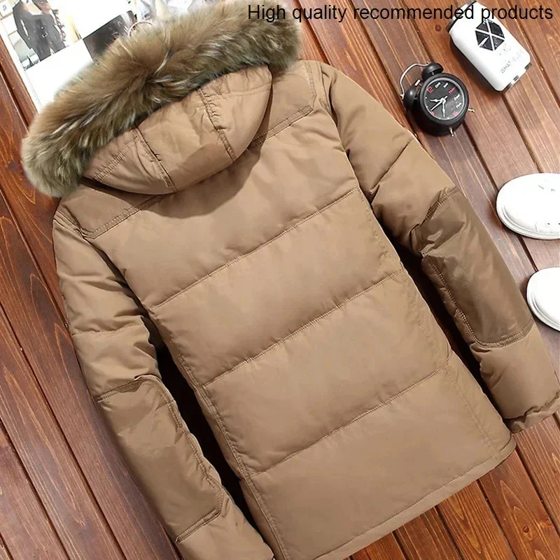 Men Brand Russia Winter Jacket White Duck Down Parkas Jacket Thick Warm Snow Parkas hombre Hooded Warm Overcoat Windbreaker