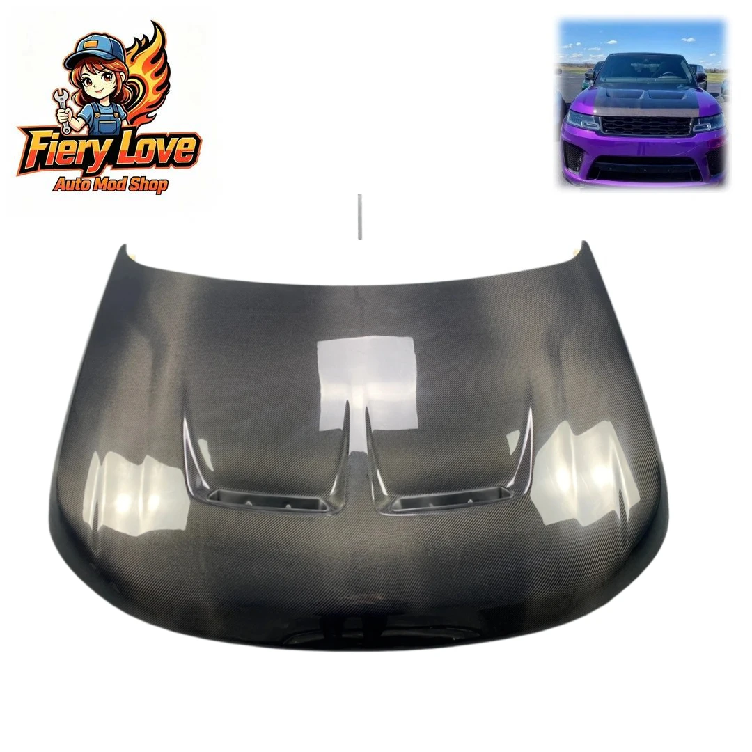 New Model High Quality Carbon Fiber Ventilated Hood, Suitable for Land Rover Range Rover Sport SVR L494 L495 Hood Kit Conversion